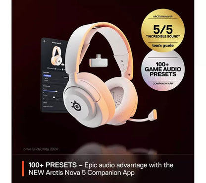 STEELSERIES Arctis Nova 5 Wireless PC Gaming Headset - White