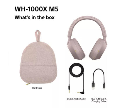 SONY WH-1000XM5 Wireless Bluetooth Noise-Cancelling Headphones - Smoky Pink